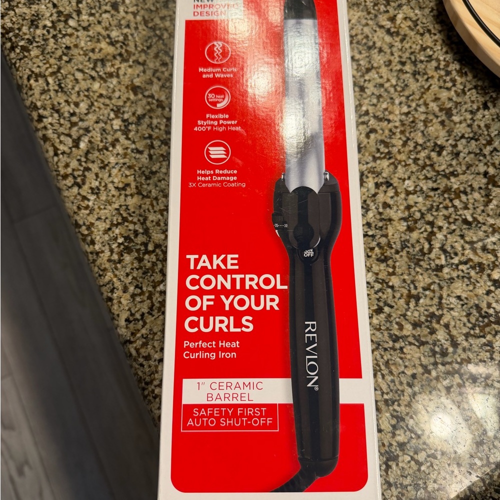 Revlon Black and Red Curling Iron 1” Brand new